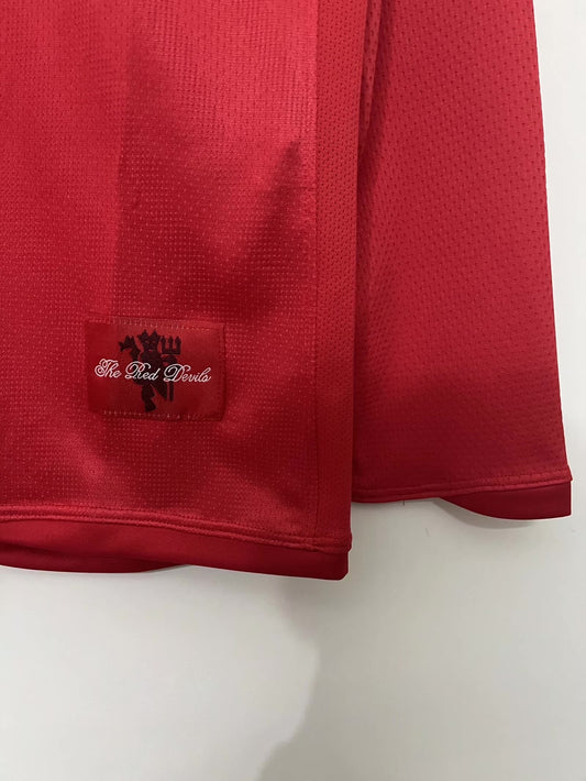 Manchester United 2007/08 Home Long Sleeve League Edition Retro Jersey - back view