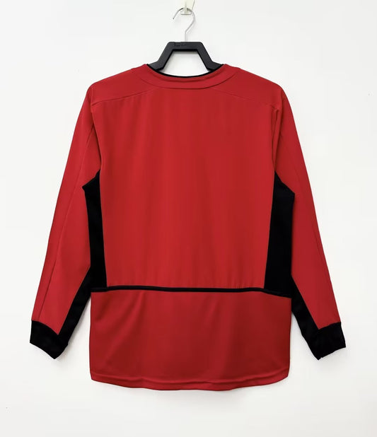 Manchester United 2002/04 Home Long Sleeve Retro Jersey - back view