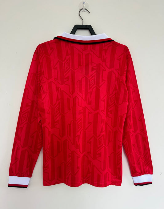 Manchester United 1992/94 Home Long Sleeve Retro Jersey - back view