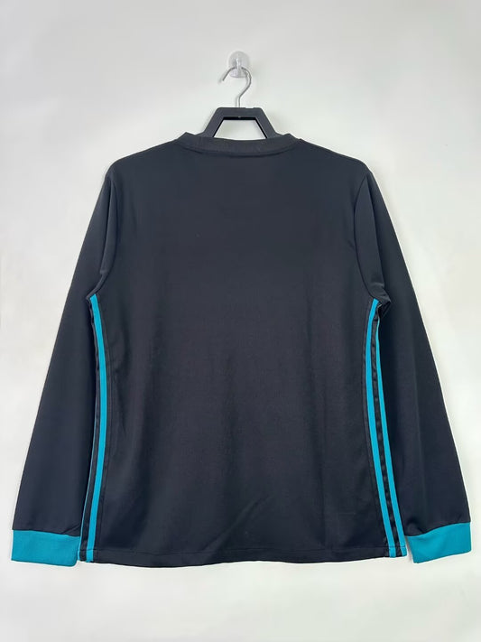 Real Madrid 2017/18 Away Long Sleeve Retro Jersey - back view