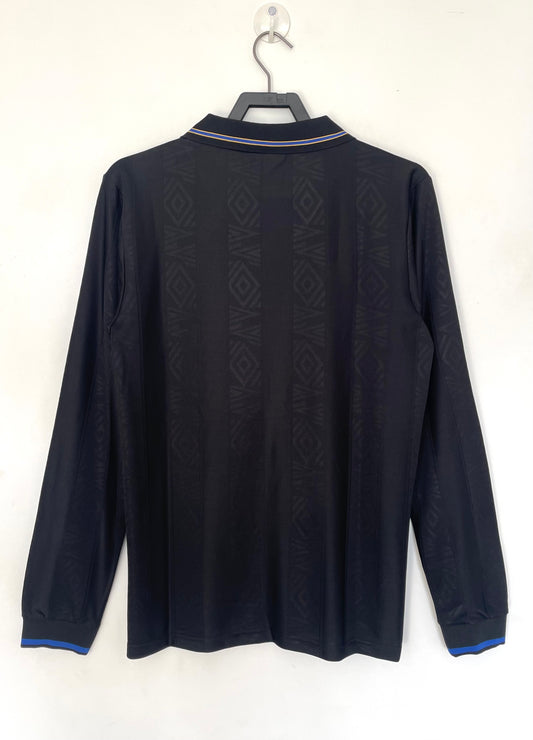 Manchester United 1993/94 Away Long Sleeve Black Retro Jersey - back view