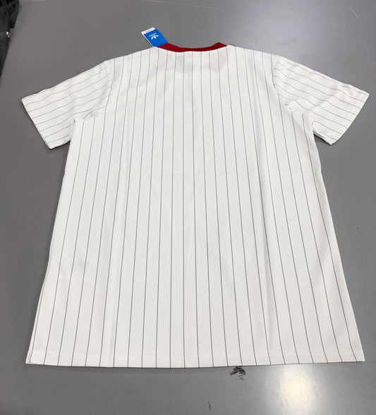 Manchester United 2025/26 White Red Three-Stripe Trim Retro T-Shirt - back view