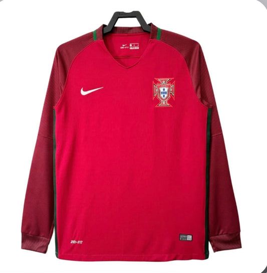 Portugal 2016 Home Long Sleeve Retro Jersey