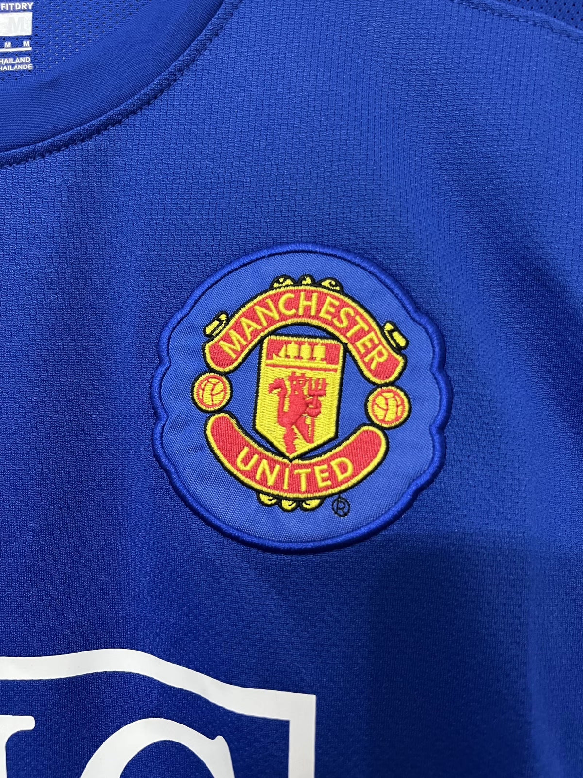 Manchester United 2008/09 Third Blue Retro Jersey - detail view