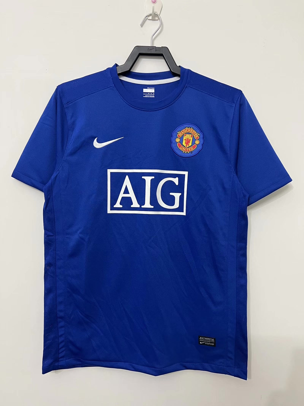 Manchester United 2008/09 Third Blue Retro Jersey - front view