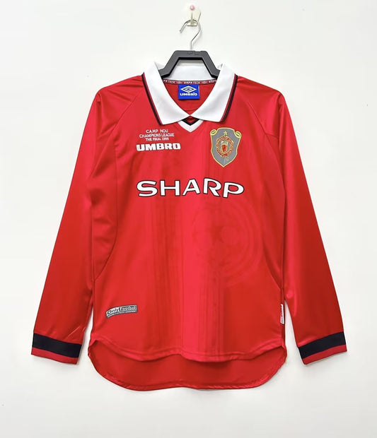 Manchester United 1999/00 Home Long Sleeve Retro Jersey - front view