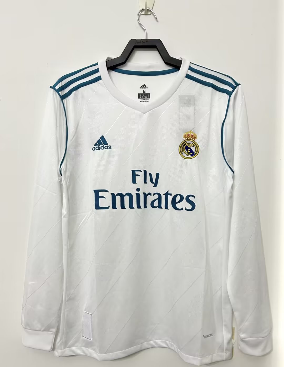 Real Madrid 2017/18 Home Long Sleeve Retro Jersey - front view