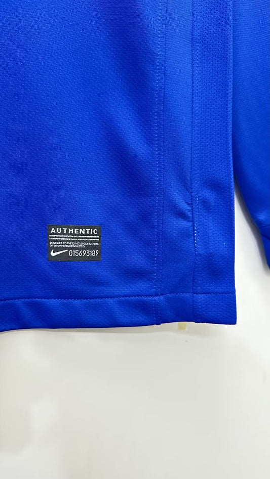Manchester United 2008/09 Third Long Sleeve Blue Retro Jersey - back view