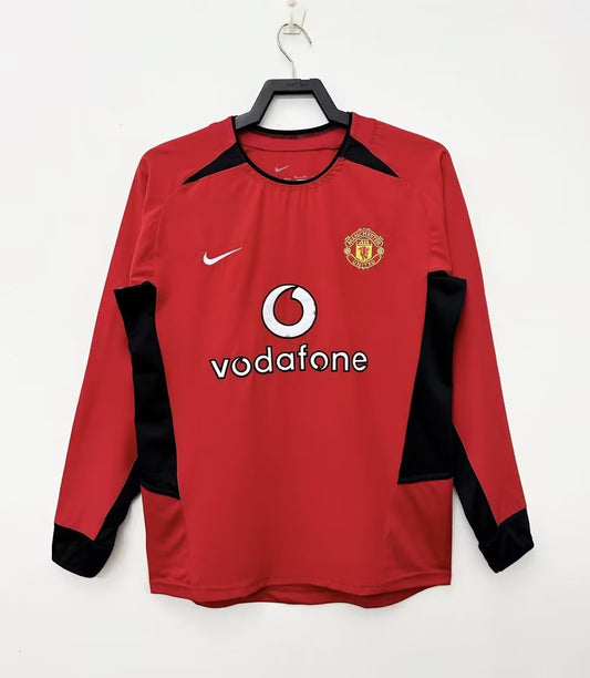 Manchester United 2002/04 Home Long Sleeve Retro Jersey - front view