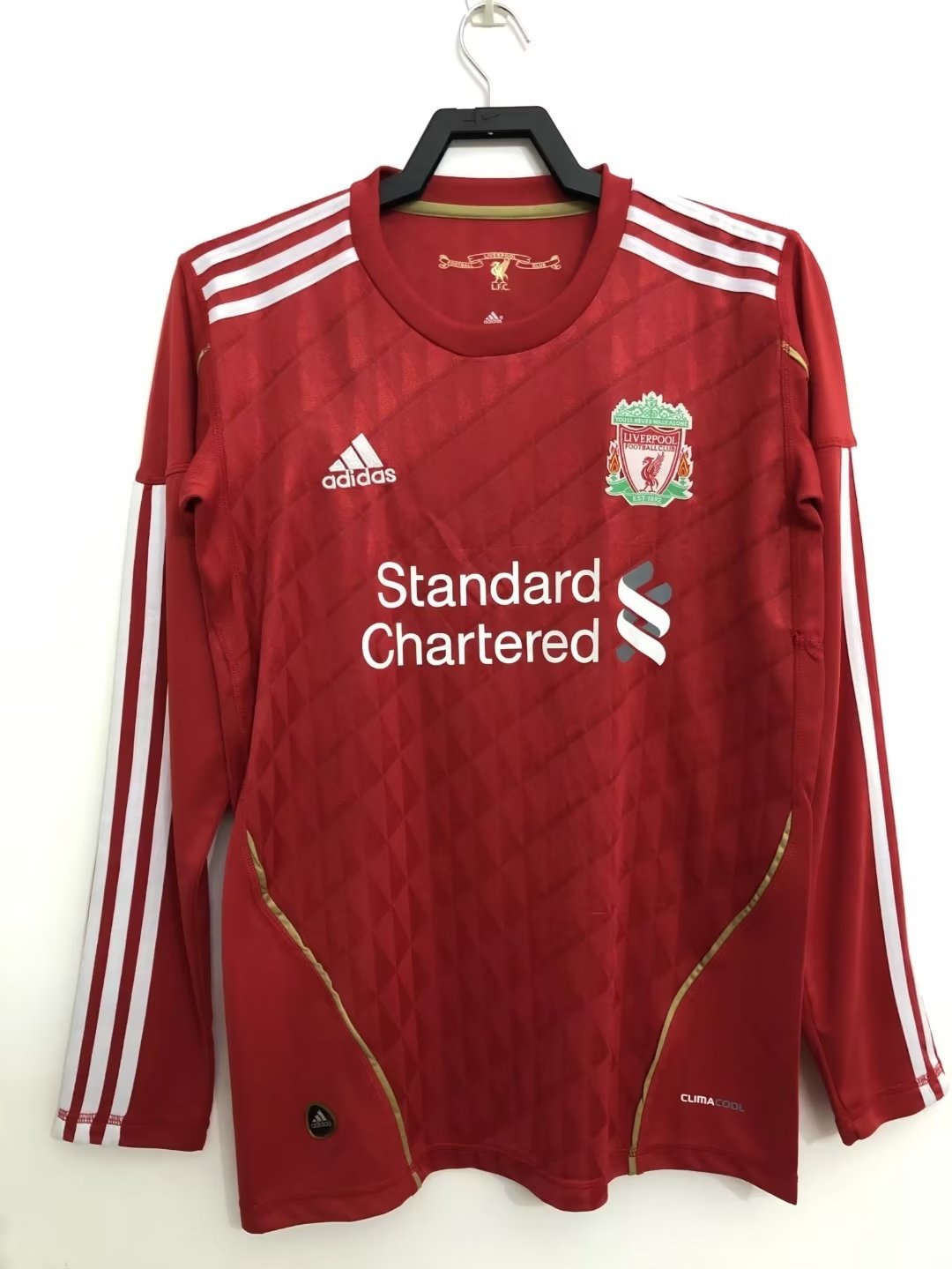 Liverpool 2010 Home Long Sleeve Retro Jersey - front view