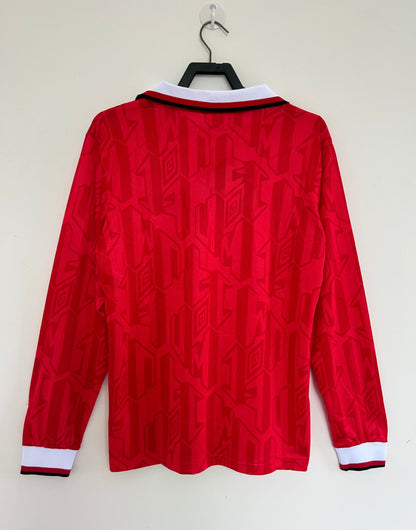 Manchester United 1992/94 Home Long Sleeve Retro Jersey - back view