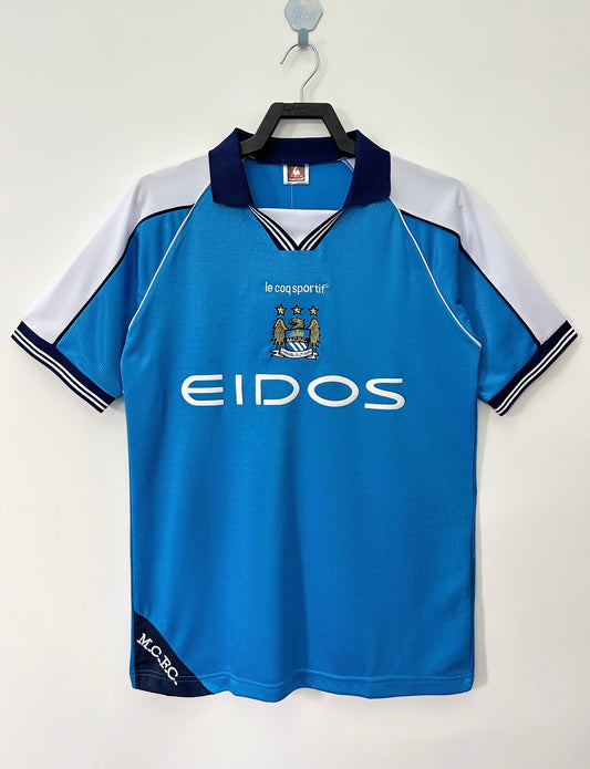Manchester City 1999/01 Home Retro Jersey - front view