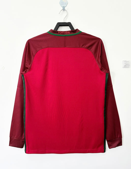 Portugal 2016 Home Long Sleeve Retro Jersey - back view