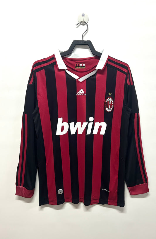 AC Milan 2009/10 Home Long Sleeve Retro Jersey - front view