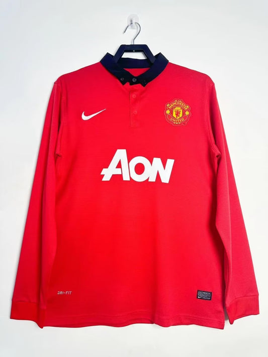Manchester United 2013/14 Home Long Sleeve Retro Jersey - front view