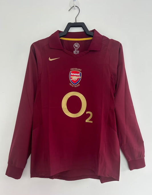 Arsenal 2005/06 Home Long Sleeve Retro Jersey - front view