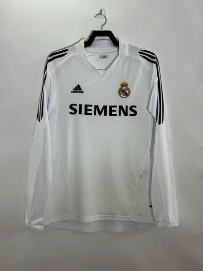 Real Madrid 2005/06 Home Long Sleeve Retro Jersey - front view