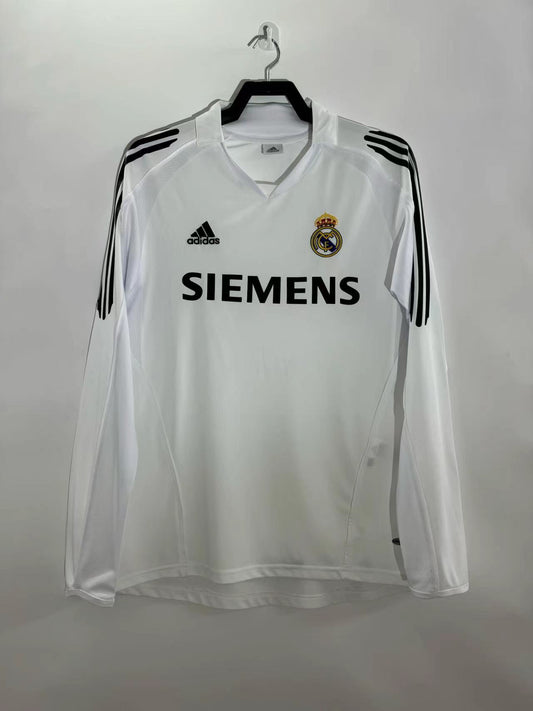 Real Madrid 2005/06 Home Long Sleeve Retro Jersey - front view