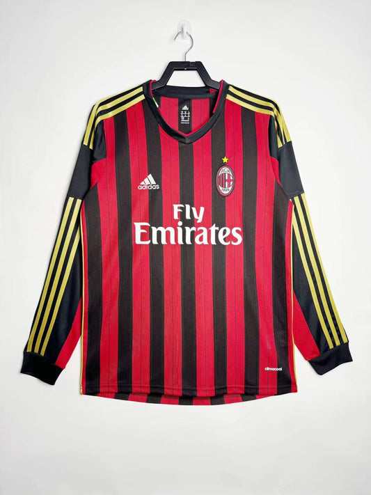 AC Milan 2013/14 Home Long Sleeve Retro Jersey - front view