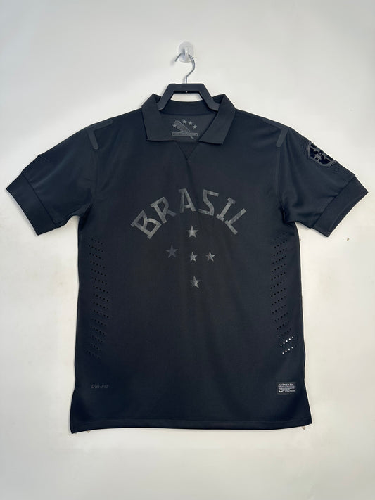 Brazil 2013/14 Black Retro Jersey - front view