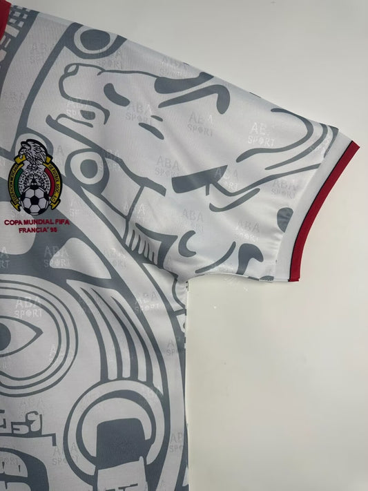 Mexico 1998 Away Jacquard Retro Jersey - back view