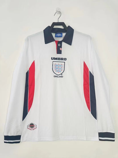 England 1998 Home Long Sleeve Retro Jersey - front view