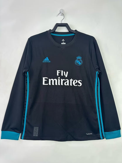 Real Madrid 2017/18 Away Long Sleeve Retro Jersey - front view