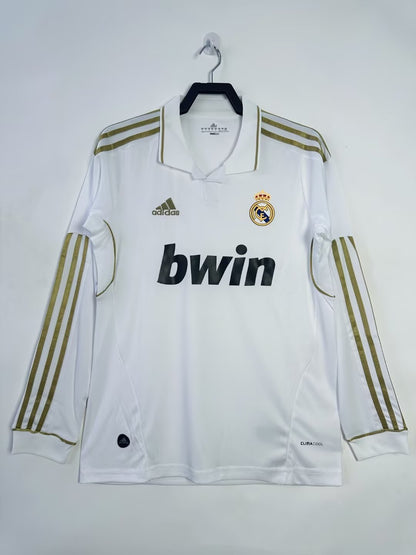 Real Madrid 2011/12 Home Long Sleeve Retro Jersey - front view