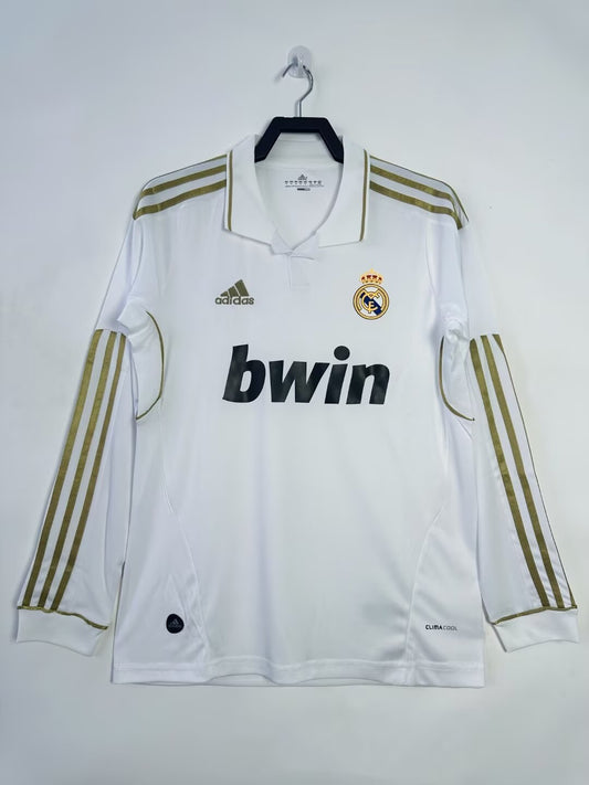 Real Madrid 2011/12 Home Long Sleeve Retro Jersey - front view