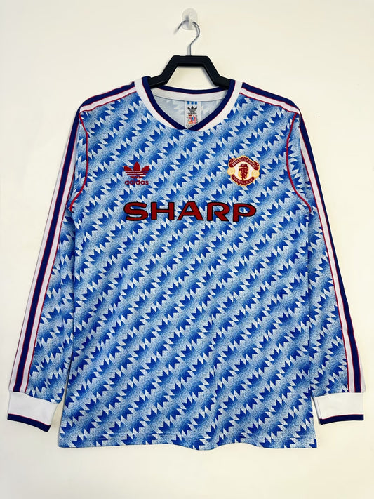 Manchester United 1990/92 Away Long Sleeve Retro Jersey - front view
