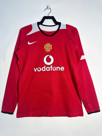 Manchester United 2005/06 Home Long Sleeve Retro Jersey - front view