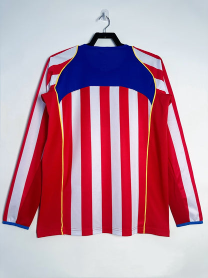 Atletico Madrid 2004/05 Home Long Sleeve Retro Jersey - back view
