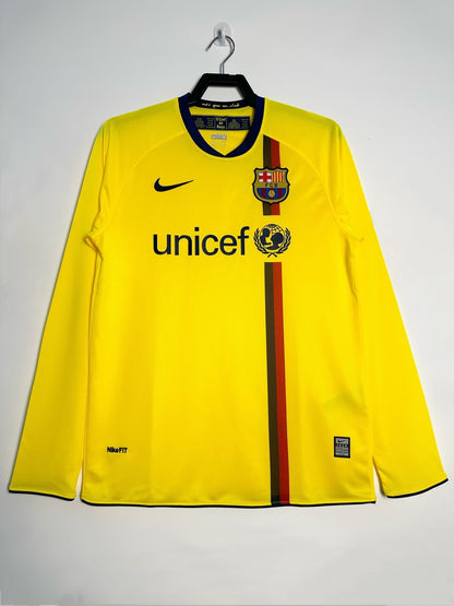 Barcelona 2008/09 Away Long Sleeve Retro Jersey - front view
