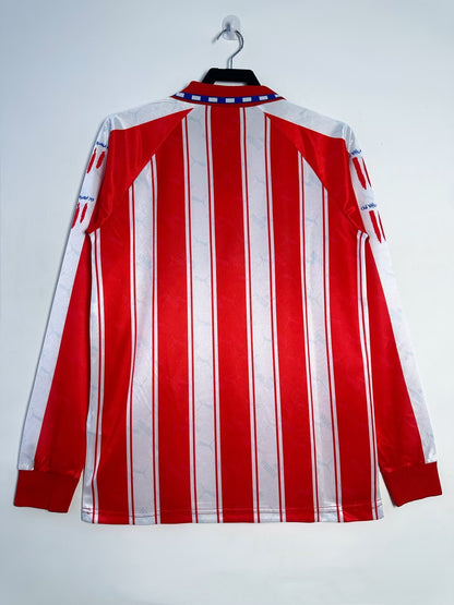 Atletico Madrid 1994/95 Home Long Sleeve Retro Jersey - back view
