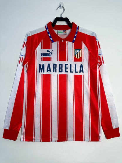 Atletico Madrid 1994/95 Home Long Sleeve Retro Jersey - front view