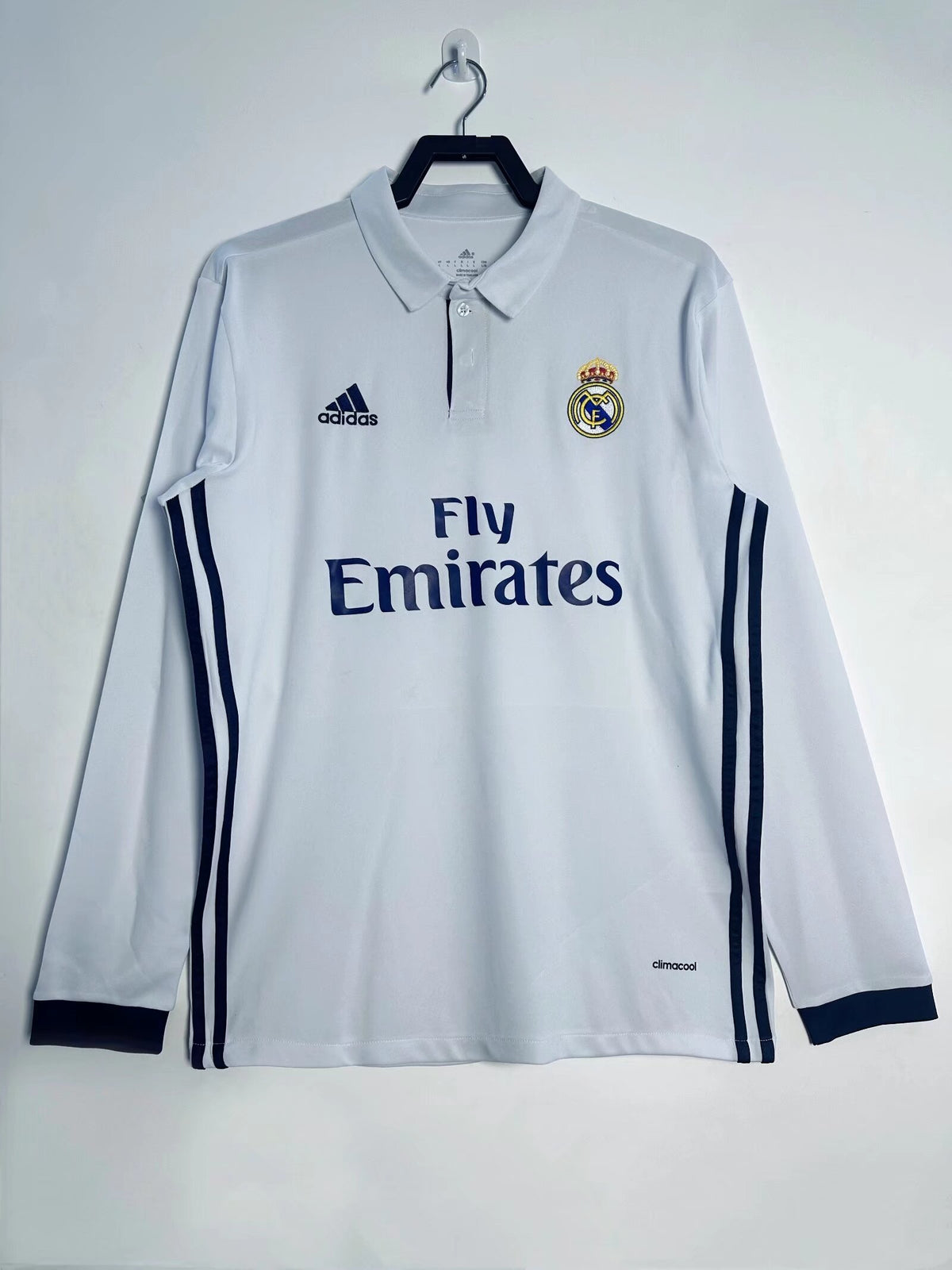 Real Madrid 2016/17 Home Long Sleeve Retro Jersey - front view