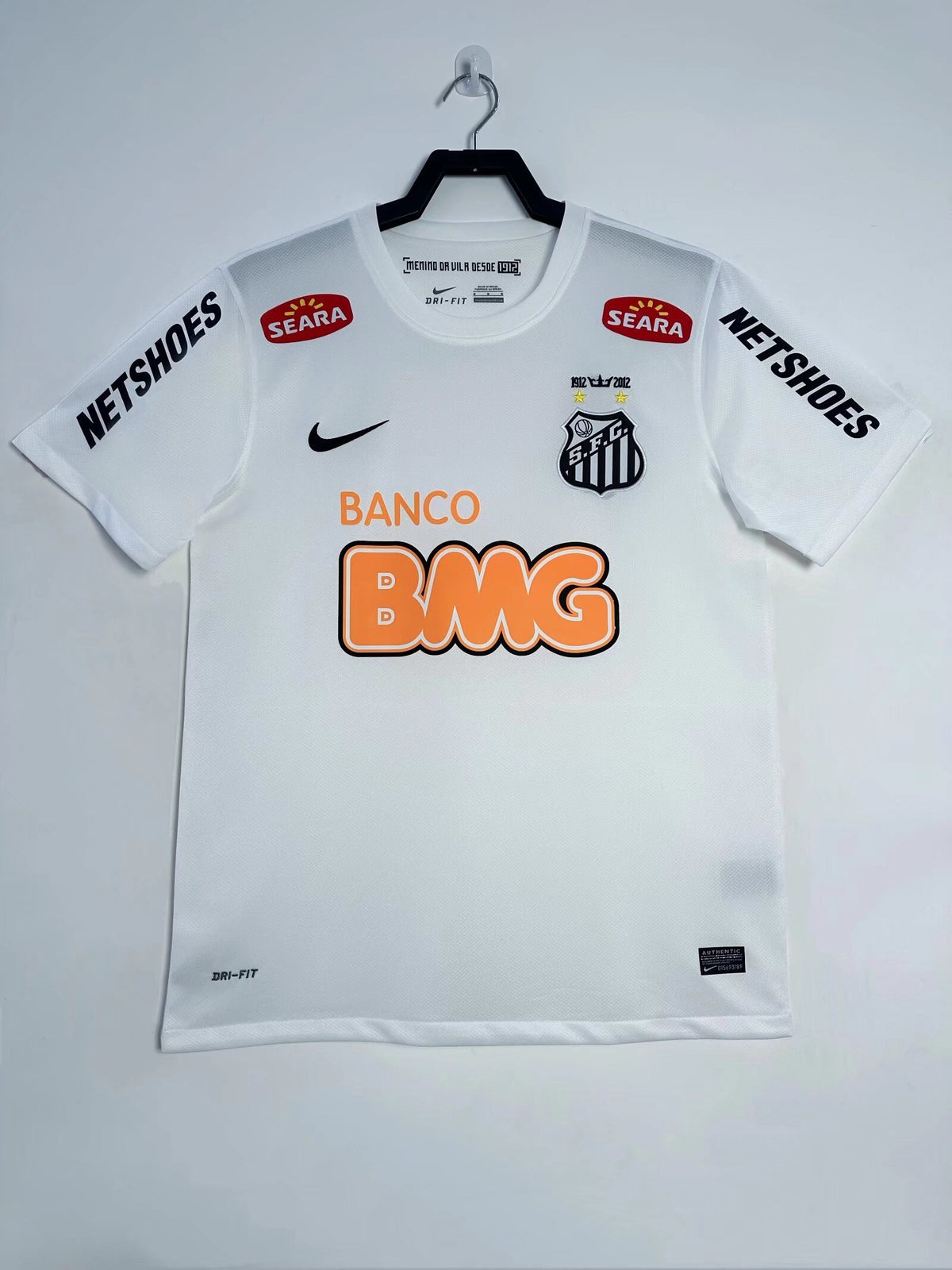 Santos 2012/13 Home Red Shoulder Patch Retro Jersey - front view