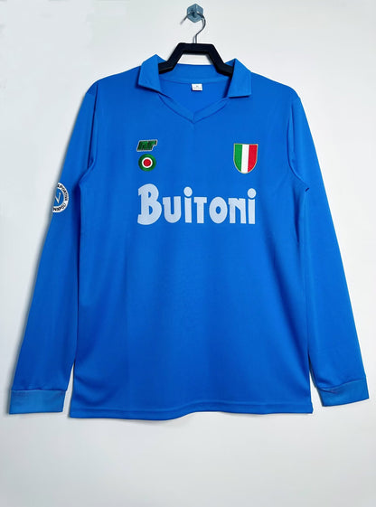 Napoli 1987/88 Home Long Sleeve Retro Jersey - front view
