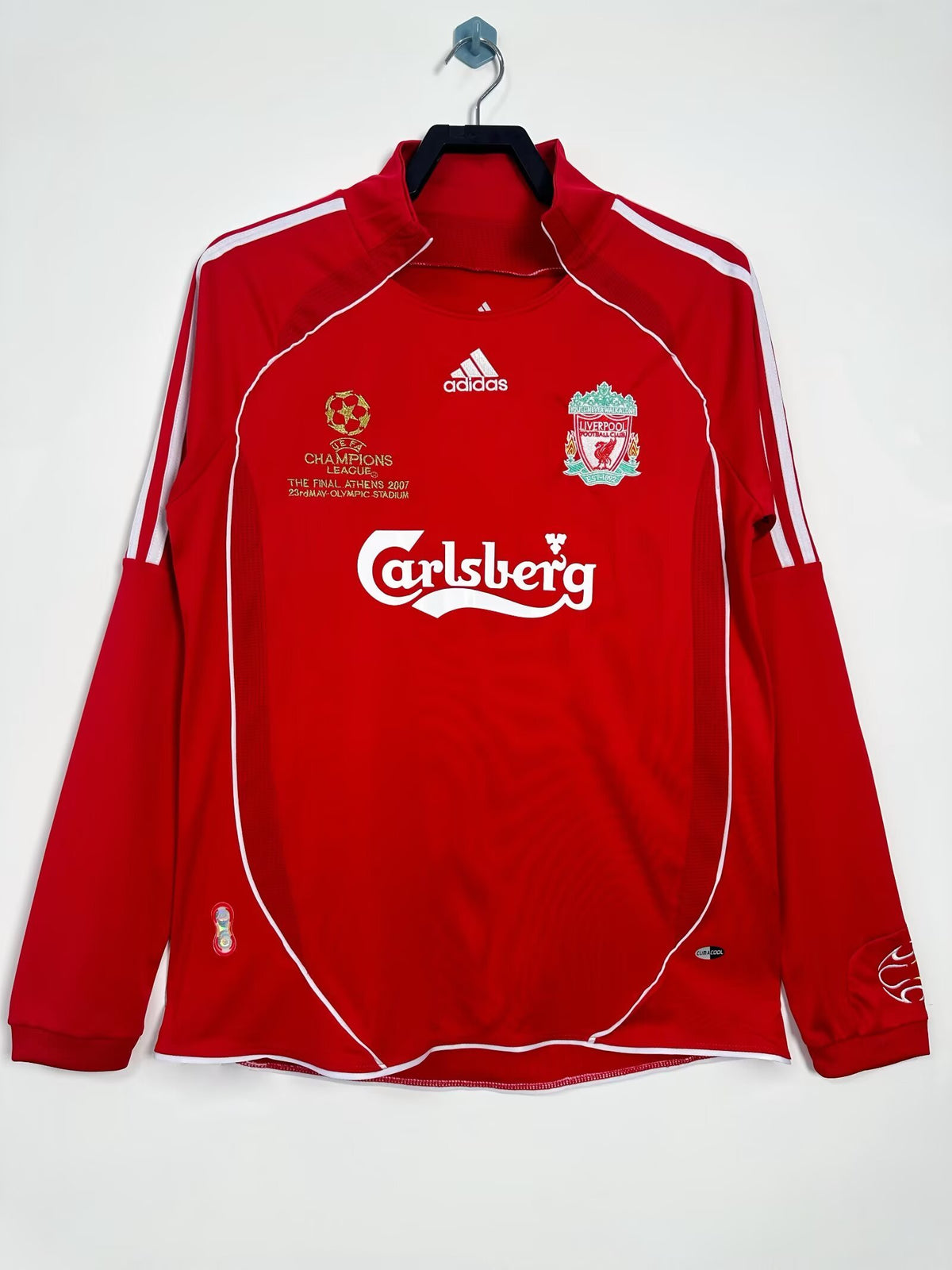 Liverpool 2006/08 Home Long Sleeve Champions League Edition Retro Jersey - front view