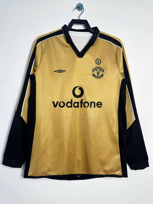Manchester United 2001/02 Long Sleeve 100th Anniversary Reversible Retro Jersey - front view
