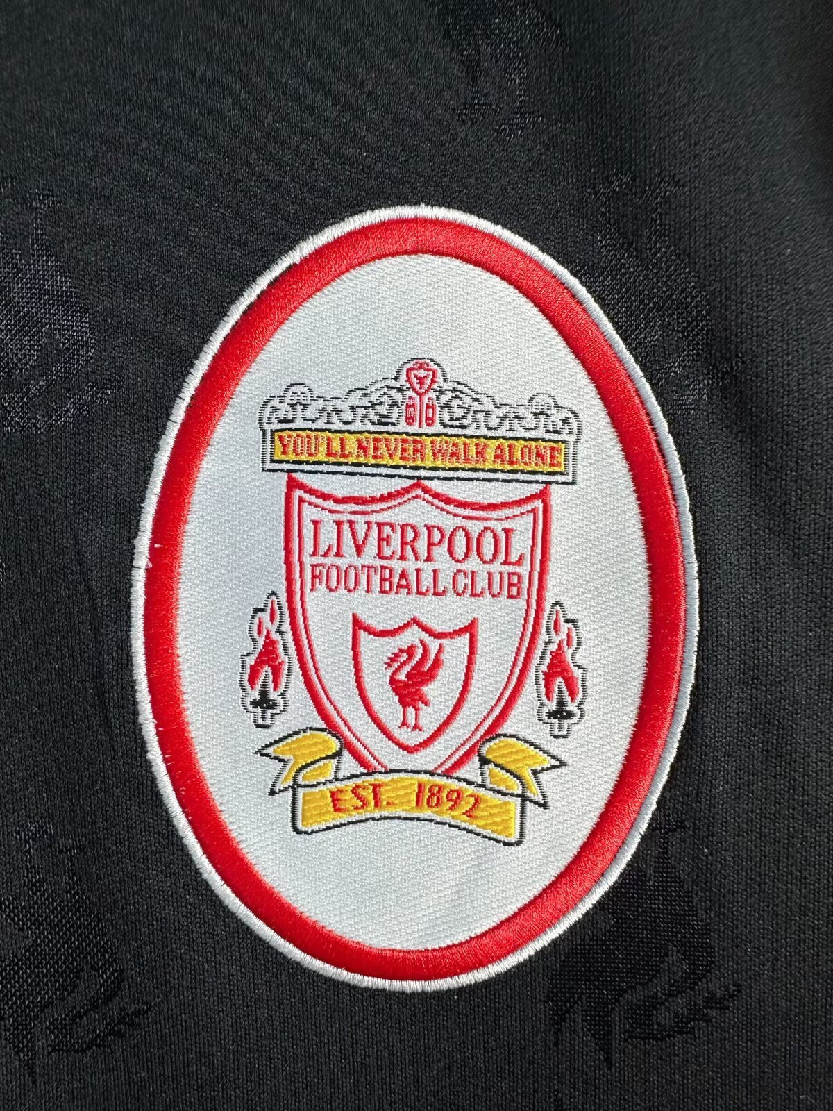 Liverpool 1996/97 Third Black Retro Jersey - detail view