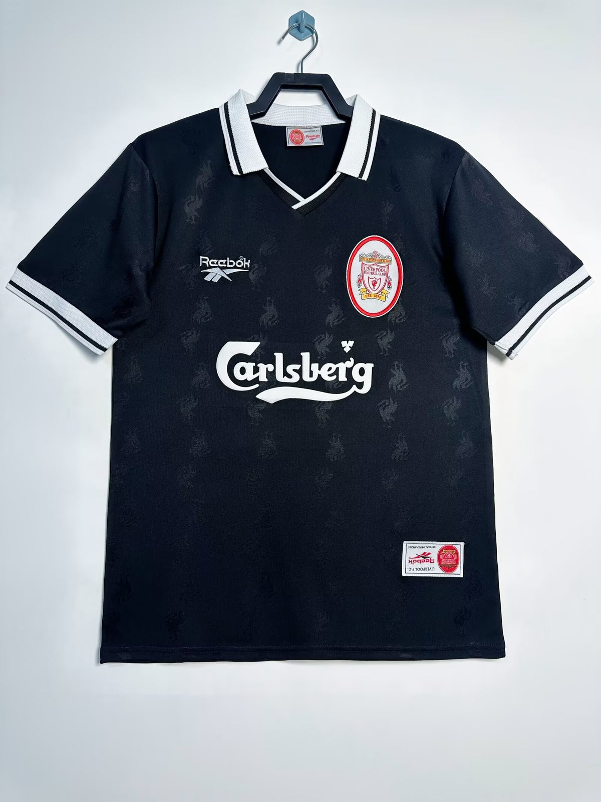 Liverpool 1996/97 Third Black Retro Jersey - front view