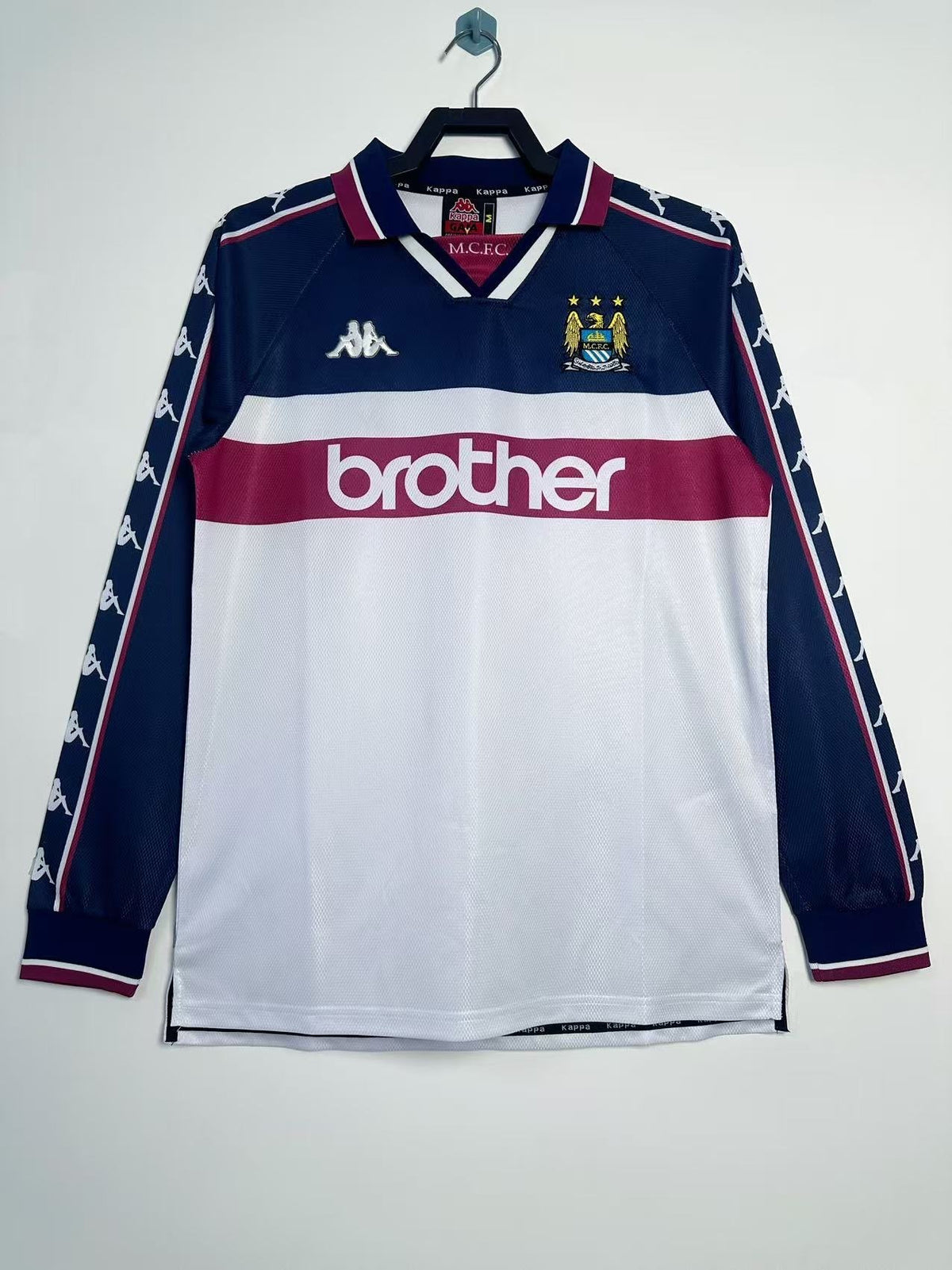 Manchester City 1997/98 Away Long Sleeve Retro Jersey - front view