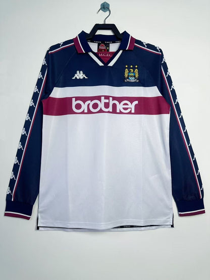Manchester City 1997/98 Away Long Sleeve Retro Jersey - front view