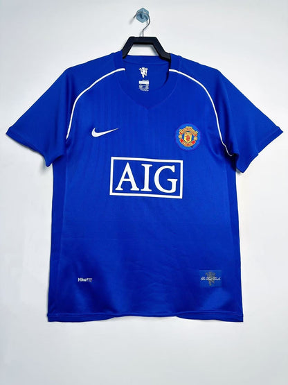 Manchester United 2007/08 Blue Retro Goalkeeper Jersey - front view