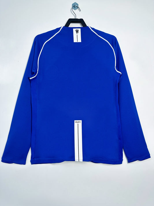 Manchester United 2007/08 Long Sleeve Blue Retro Goalkeeper Jersey - back view