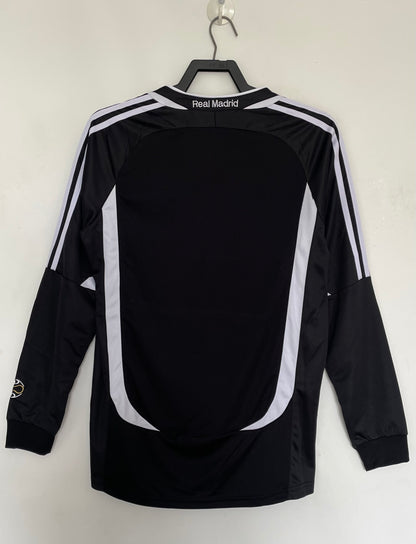 Real Madrid 2006/07 Third Long Sleeve Black Retro Jersey - back view