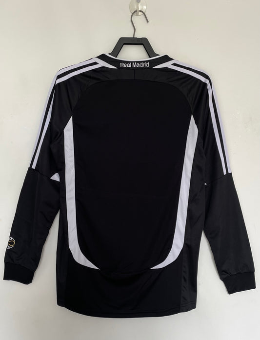 Real Madrid 2006/07 Third Long Sleeve Black Retro Jersey - back view