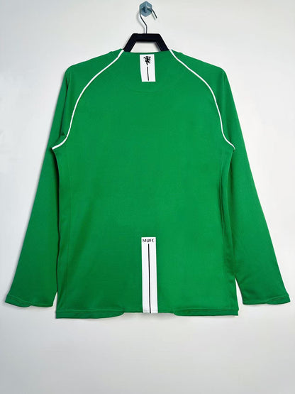 Manchester United 2007/08 Long Sleeve Green Retro Goalkeeper Jersey - back view