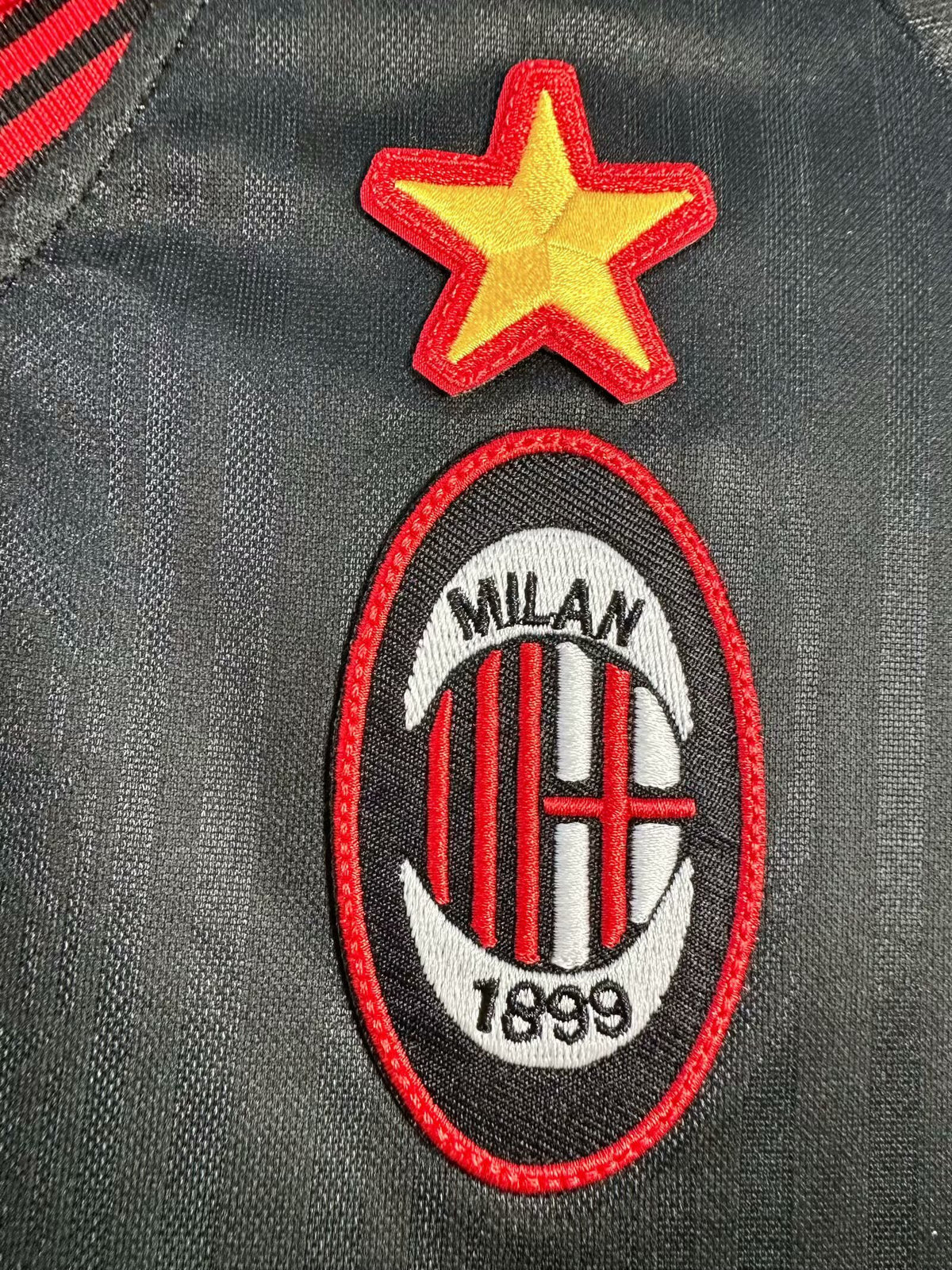 AC Milan 1997/98 Special Edition Black Retro Jersey - detail view